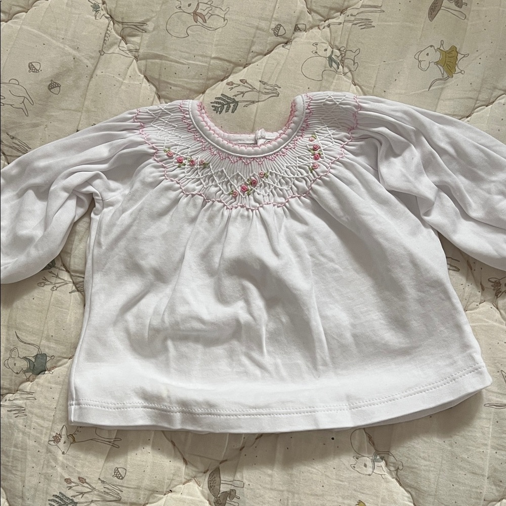 White and Pink baby top